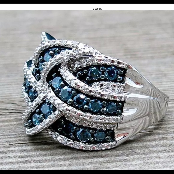 New beautiful sterling silver pave ring - Picture 3 of 5